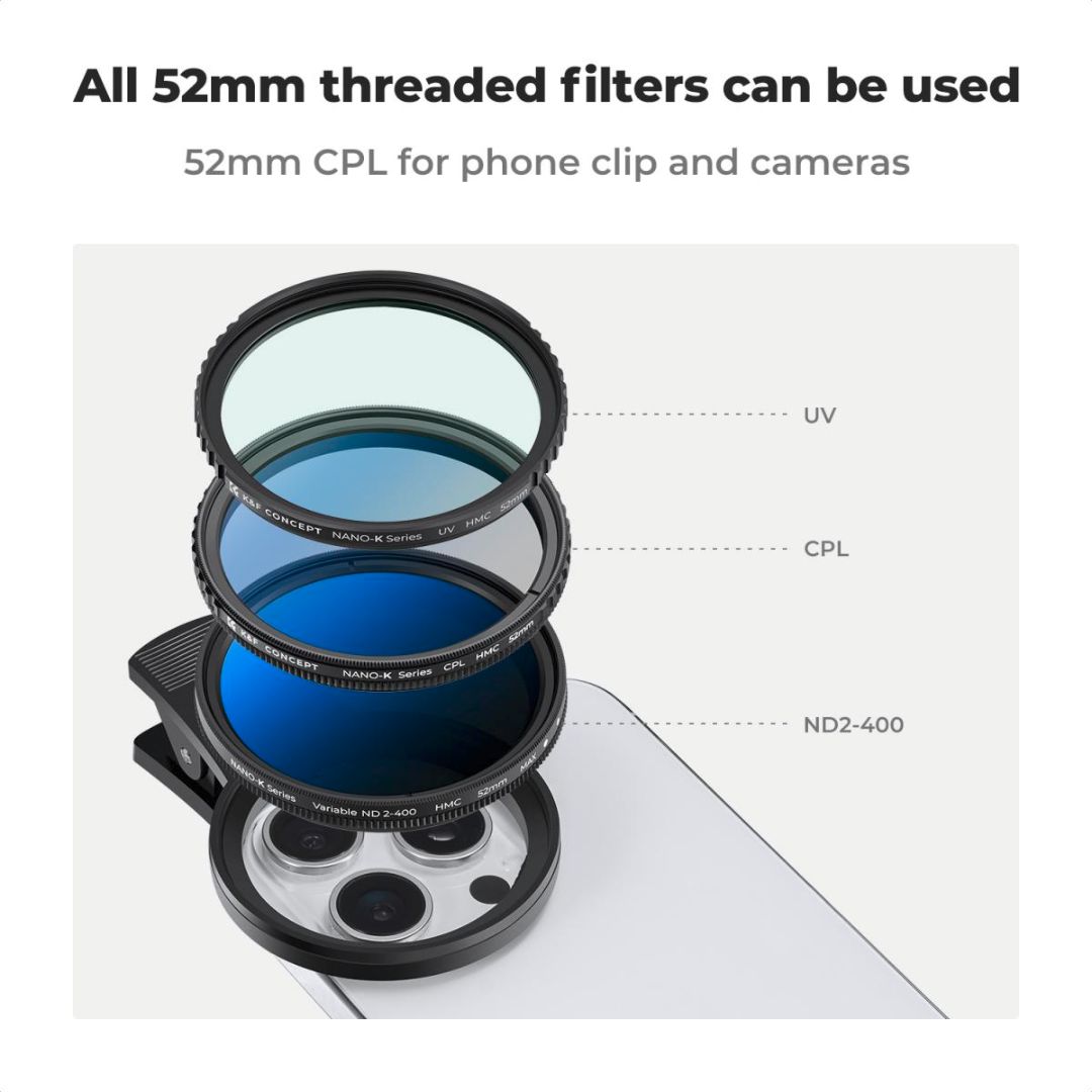 K&F Concept Clip-On CPL (Polarizator) Filter za pametne telefone - 6